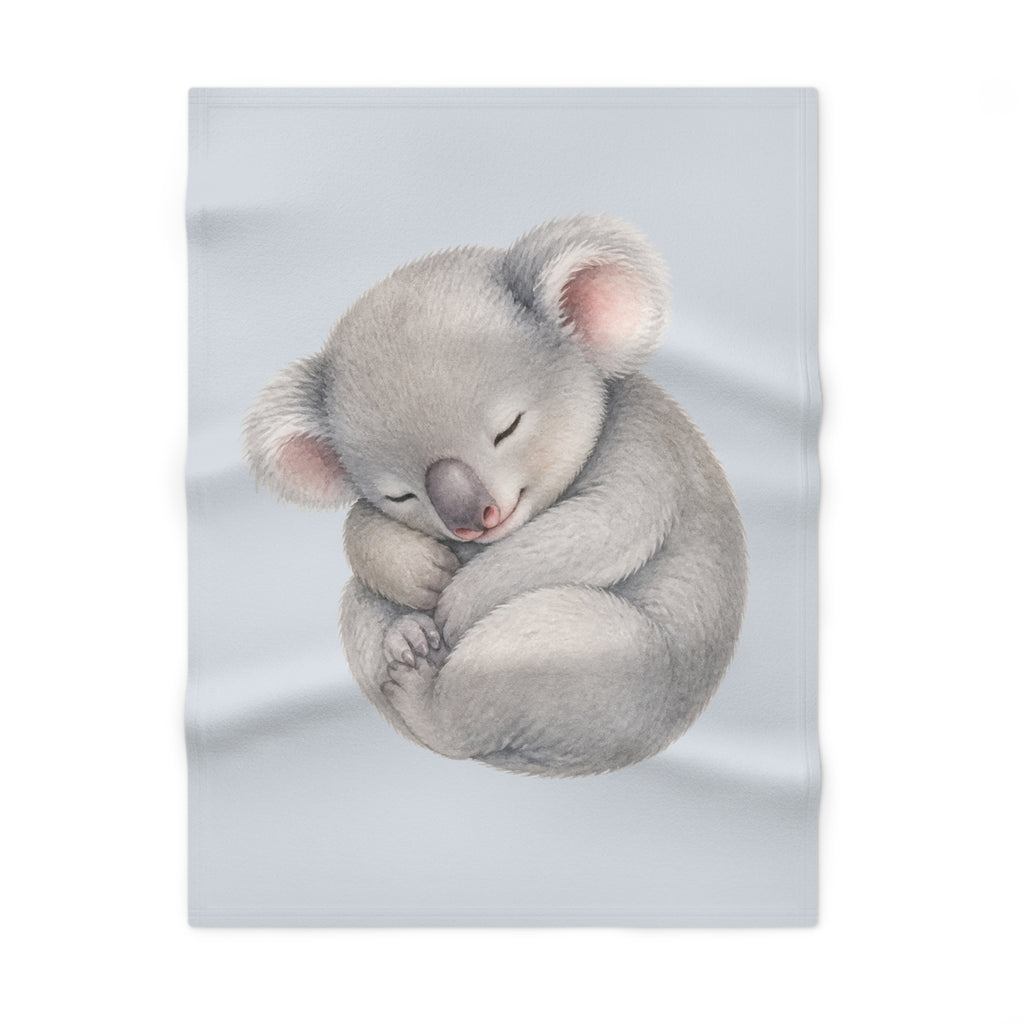 Sleeping Koala Baby Blanket | Soft Fleece Nursery Throw