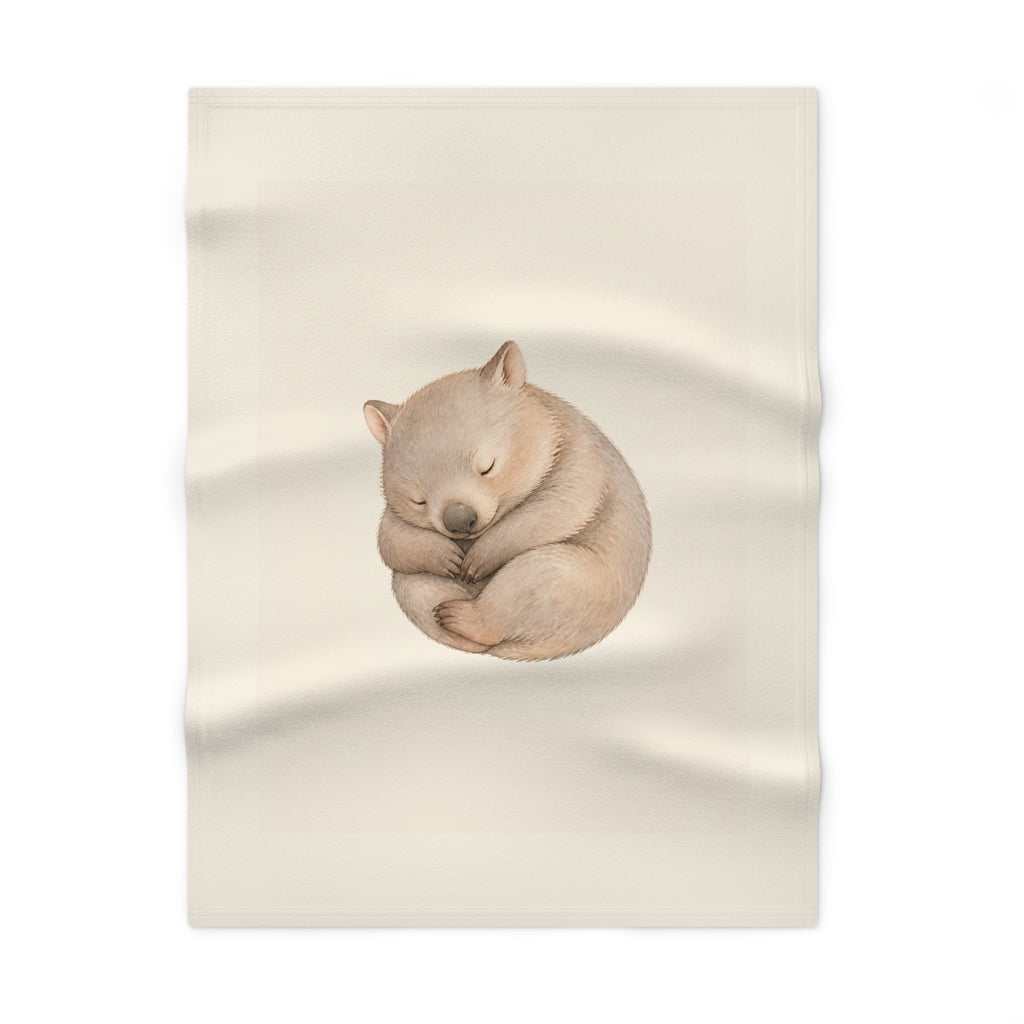Sleeping Baby wombat  Blanket | Neutral Nursery Animal Print