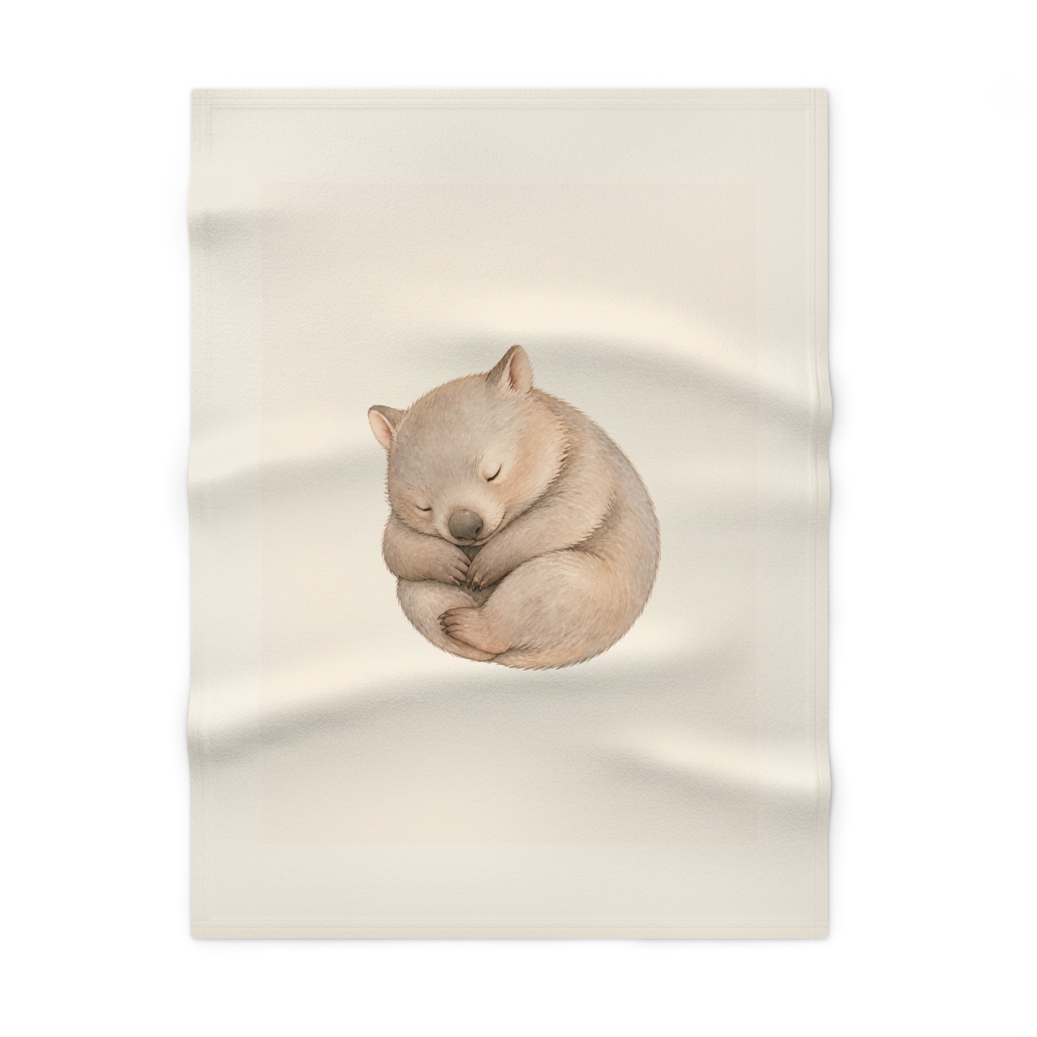 Sleeping Baby wombat  Blanket | Neutral Nursery Animal Print