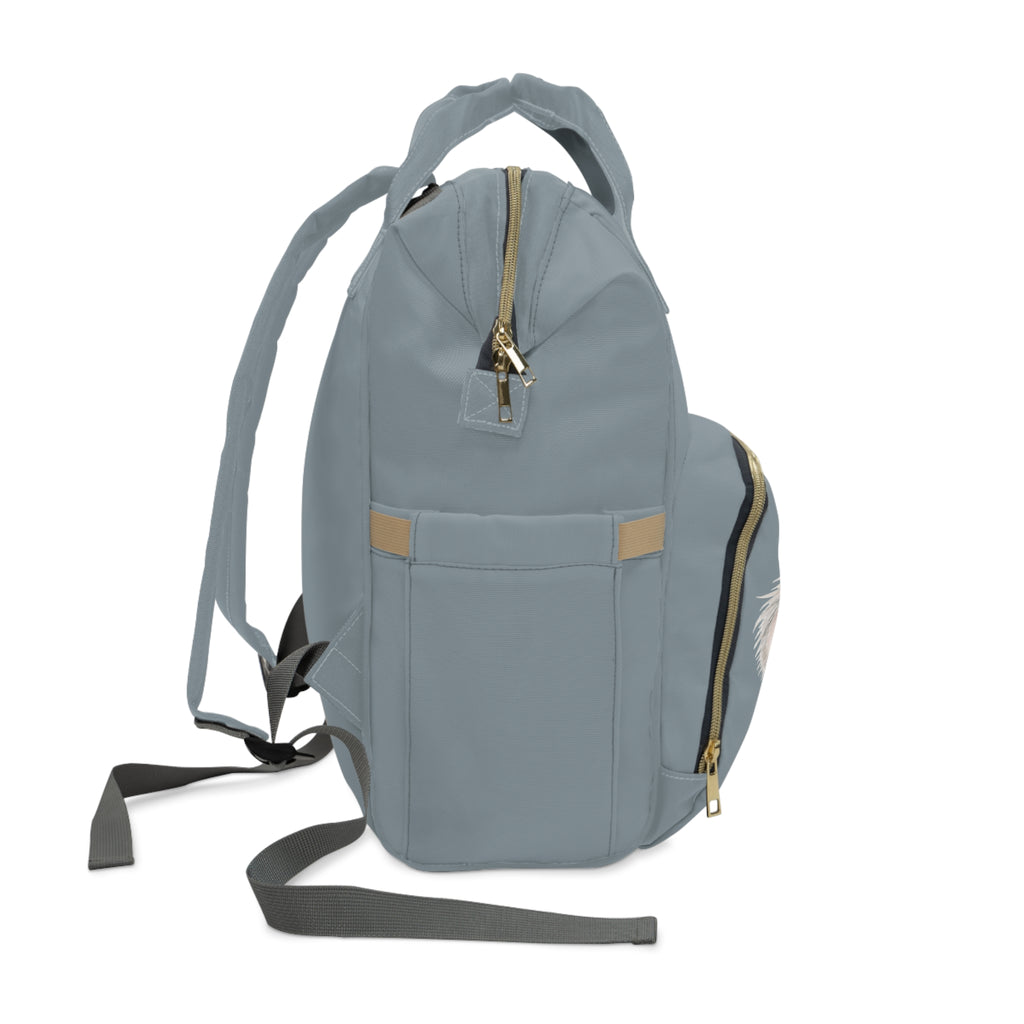 Sleeping Koala Multifunctional Diaper Backpack | Grey Nursery Bag