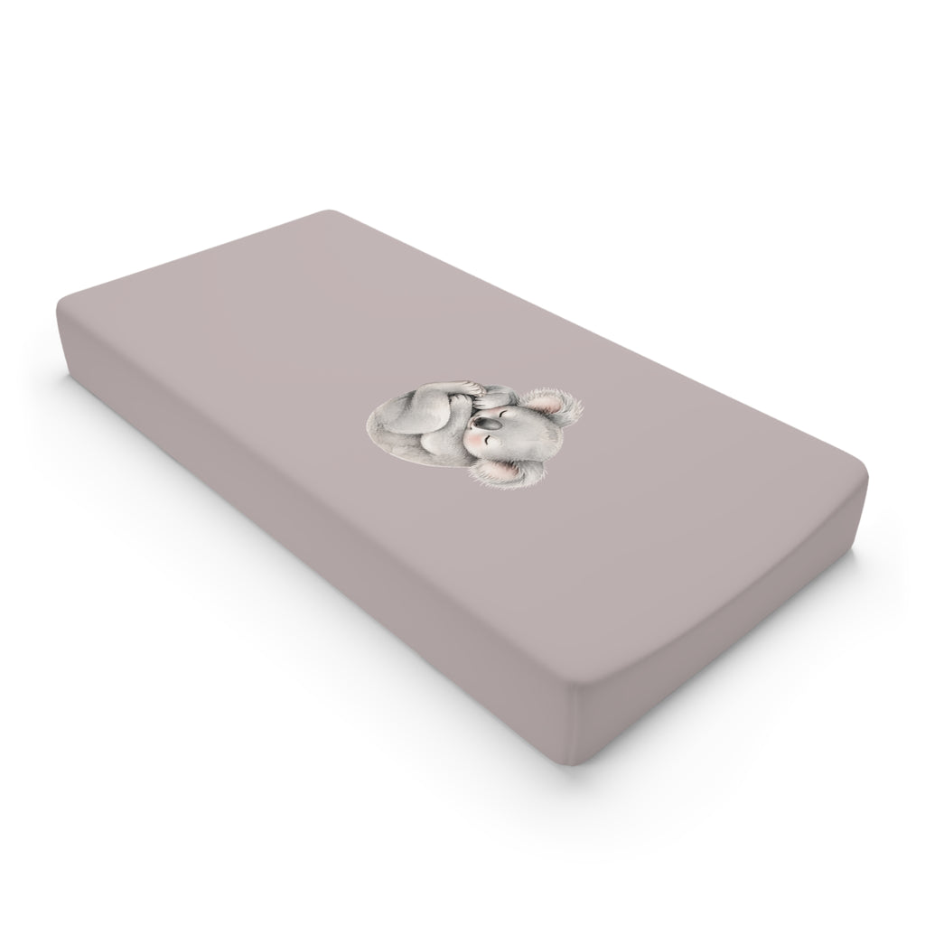 Sleeping Koala Baby Changing Pad Cover | Neutral Blush Nursery