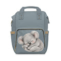 Sleeping Koala Multifunctional Diaper Backpack | Grey Nursery Bag
