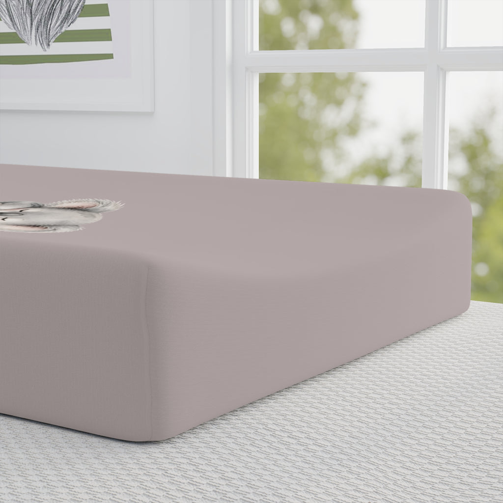 Sleeping Koala Baby Changing Pad Cover | Neutral Blush Nursery