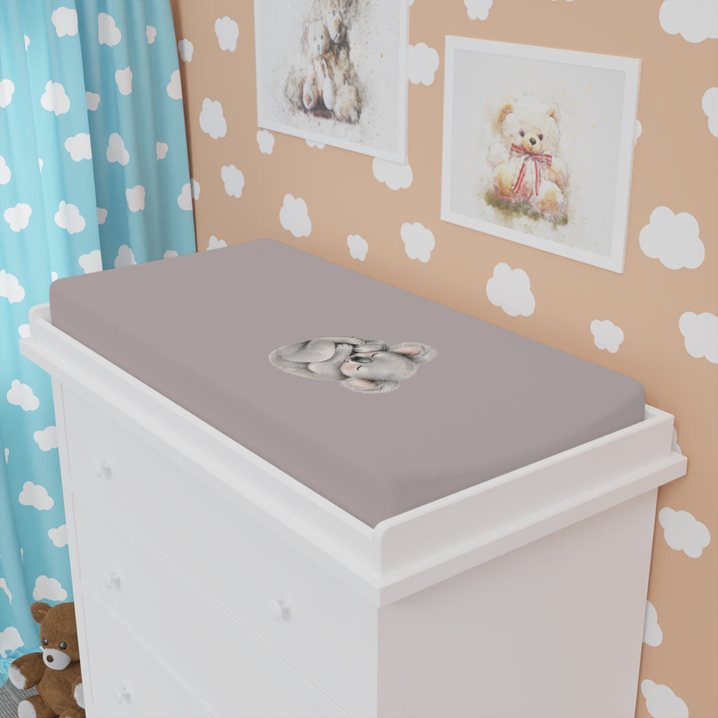 Sleeping Koala Baby Changing Pad Cover | Neutral Blush Nursery