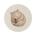 Sleeping Wombat Round Rug | Cute Nursery Animal Room Decor